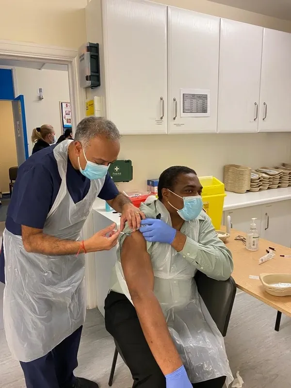 Patient receiving a vaccination